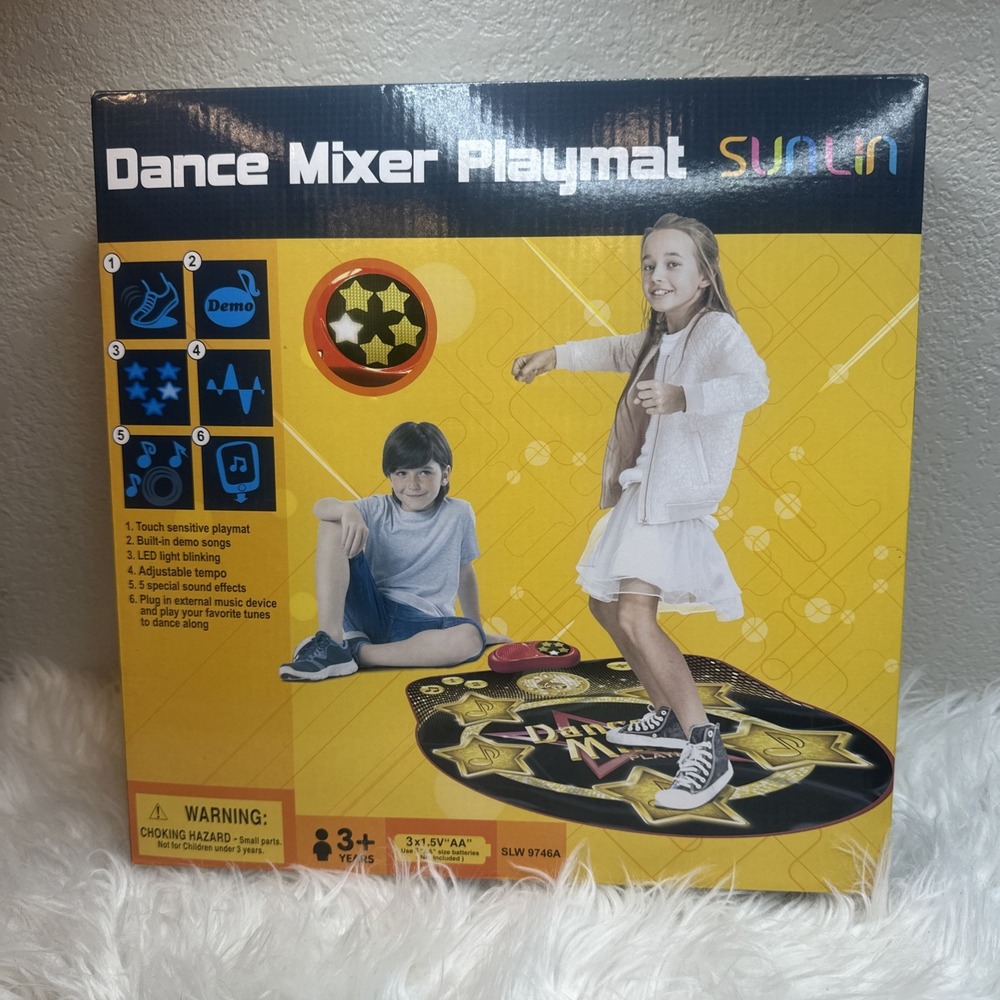 $20 🌙 SUNLIN Dance Mat Rhythm Step Play Mat LED Music 35"x36" NEW
